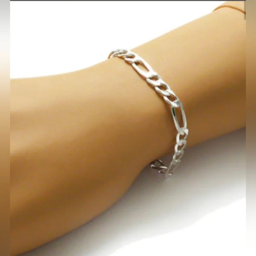 Men's Silver Italy Chain Bracelet Real Silver